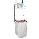 Collapsible Wall-Mounted Clothes Hamper Canvas Bag Metal Shelf Black B0D7J6DGP4 - Brand New