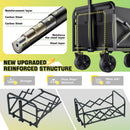 GENERIC COLLAPSIBLE FOLDING WAGON CART SWIVEL WHEELS 360LBS CAPACITY - BLACK - Like New