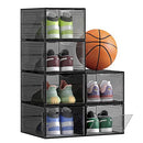 SONGMICS Shoe Boxes Set of 12 Clear Plastic Sneaker Box Up to US Size 11 Black - Like New