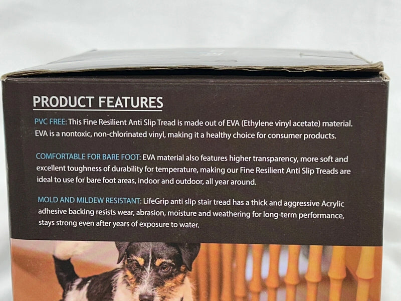 LIFEGRIP STAIR TREADS NON-SLIP (15PCS) ANTI SLIP TRANSPARENT STAIR TREADS 5"X32" - Brand New