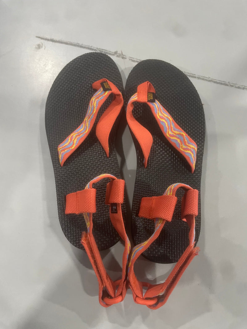 TEVA ORIGINAL SANDAL REVIVE WOMEN'S SANDALS - SIZE: WOMEN 8 - BLACK/ORANGE - Like New