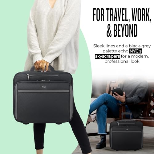 SOLO NEW YORK ROLLING CASE WITH WHEELS - ROLLER LAPTOP BAG, ROLLER BRIEFCASE - Brand New