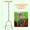 FLMAQE Manual Core Aerator Lawn Tool -2 Half-Open Hollow Slot Tines,Orange - Like New