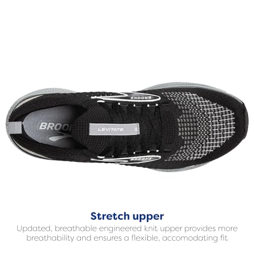 BROOKS MEN’S LEVITATE STEALTHFIT 6 NEUTRAL RUNNING SHOE 9.5 BLACK/GREY/OYSTER - Like New