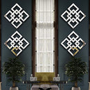 2 Pack Silver Mirrored Square Wall-Mounted Mirrors Modern Glam Accent Decor - Like New