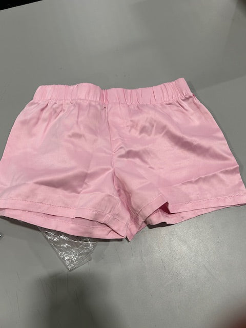 ART CLASS RESPONSIBLE GIRLS' 2PC SATIN SHORT SLEEVE BUTTON UP - YOUTH M - PINK - Brand New