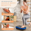 LIFEPRO HEXAPLATE VIBRATION PLATE EXERCISE MACHINE - BLUE/BLACK - Like New