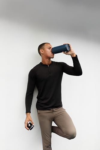 ZULU BASE 32OZ STAINLESS STEEL WATER BOTTLE,3 LIDS-Straw,Chug,Twist-Navy - Brand New