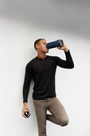 ZULU BASE 24OZ STAINLESS STEEL WATER BOTTLE 3 LIDS STRAW CHUG TWIST - NAVY - Brand New