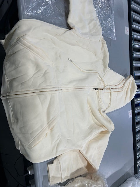 GENERIC LARGE CREAM HOODIE JACKET, FULL ZIP - CREAM - Like New
