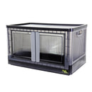 DBEST PRODUCTS 19 GALLON STACKABLE STORAGE BINS WITH DOORS, COLLAPSIBLE - GREY - Like New