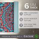 Gaiam Yoga Mat Premium 6mm Print Extra Thick Non Slip Exercise & Fitness - Like New