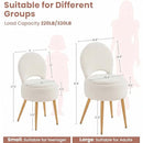 ZYKZYK Small Vanity Stool Chair with Storage Folding Back Round Ottoman - Brand New