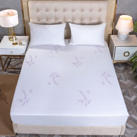 BIBB HOME LAVENDER INFUSED SCENTED HYPOALLERGENIC MATTRESS PAD QUEEN - WHITE - Like New