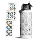 National Parks Water Bottle with Stickers 32oz Wide Mouth Leakproof 32OZ [WHITE] - Like New