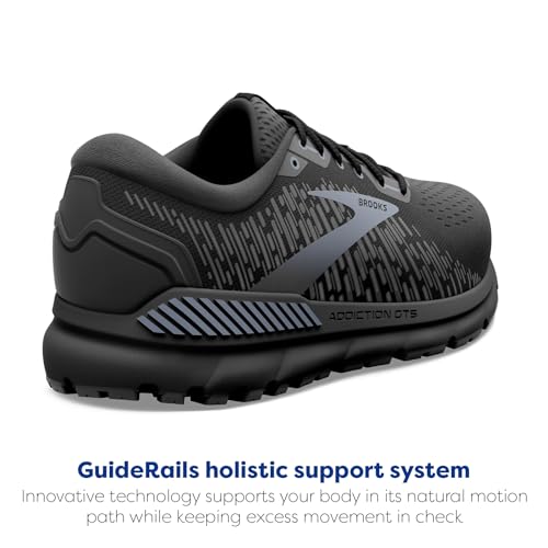 BROOKS MEN ADDICTION GTS 15 SUPPORTIVE RUNNING SHOE 2E WIDE BLACK/EBONY SIZE 10W - Brand New