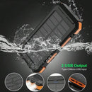 WINSWAY SOLAR CAMPING 10000MAH POWER BANK LARGER SOLAR PANEL - ORANGE - Like New