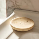 PHINILUX ROUND TRAVERTINE TRAY FOR JEWELRY MARBLE TRINKET DISH TRAY - BEIGE - Like New