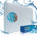 Iwacool Cooling Gel Flat Pillow for Stomach and Back Sleepers - White - Like New