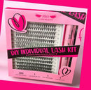 PRO LASH BEAUTY DIY INDIVIDUAL LASH KIT, 280 LASHES BOND - BLACK/PINK - Brand New