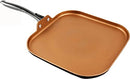 COOKSMARK 11" Copper Griddle Pan Stove Top - Square Flat - B07CVH1S1Y - Brand New