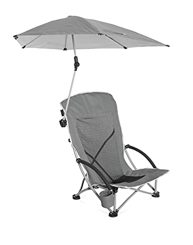 SPORT-BRELLA CHAIR WITH UPF 50+ ADJUSTABLE UMBRELLA BEACH CHAIR - GRAY - Like New