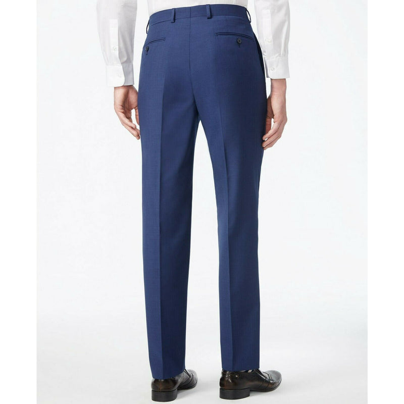CALVIN KLEIN MENS SLIM FIT WOOL DRESS PANTS SIZE: MEN 34X30 - BLUE TWILL - Like New
