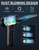 Jicawz Powerful Compressed Air Duster, 3-Speeds, 8000mAh, CV22-PRO - Black - Like New