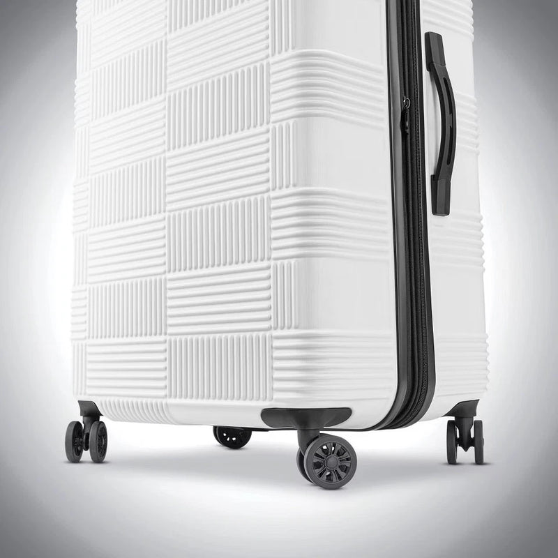 AMERICAN TOURISTER NXT HARDSIDE LARGE CHECKED SPINNER SUITCASE - WHITE - Brand New