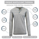 BLUE ICE MENS CHARCOAL LONG SLEEVE STRETCH HENLEY SHIRT SIZE: MEN S HEATHER GRAY - Brand New
