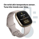 FITBIT SENSE ADVANCED SMARTWATCH, WHITE/GOLD, S&L BANDS INCLUDED FB512GLWT - Like New