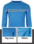 GALAXY BY HARVICE MEN'S LONG SLEEVE MOISTURE-WICKING PERFORMANCE - MEDIUM BLUE - Brand New