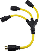 Clear Power 20Amp 2ft Short 3 Outlet Extra Heavy Duty Generator Extension Cord - Brand New