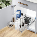 HOME ZONE LIVING PULL OUT KITCHEN CABINET ORGANIZER SLIDE OUT DRAWER - CHROME - Like New