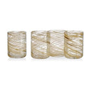 MIKASA COLOR SWIRL HONEY SET OF 4 DOUBLE OLD FASHION DRINKING GLASSES - GOLD - Like New