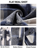 COOFANDY CASUAL FLANNEL PLAID SHIRT JACKET - SIZE: MEN M - GRAY - Brand New