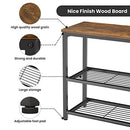 Ecoprsio Small Console Table Sofa Table with Double Mesh Shelves - Rustic - Like New