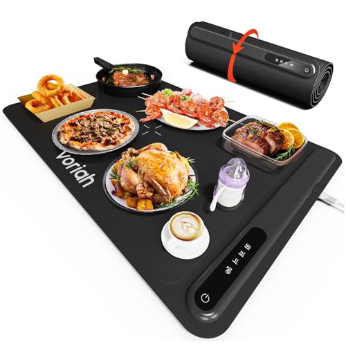 VORIAH ELECTRIC WARMING MAT FOOD 3 TEMP SETTINGS & AUTO SHUT-OFF BW601 - BLACK - Like New