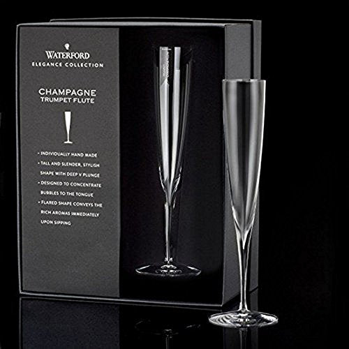 Waterford Elegance Trumpet Flute Pair 160ml Crystal 160 milliliters - Clear - Like New
