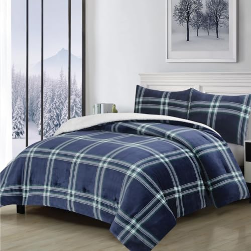 Swift Home Luxurious Ultra-Soft Flannel Plush Sherpa 3 Piece Reversible - Brand New