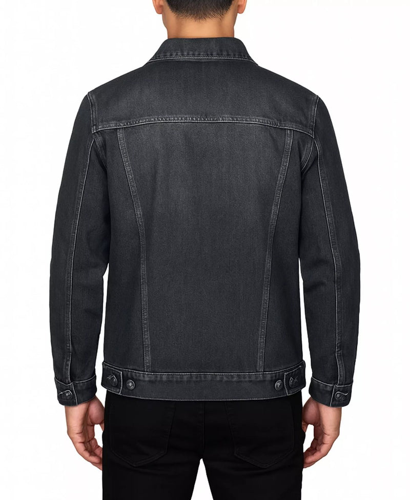 BLU ROCK MEN'S REGULAR-FIT CLASSIC DENIM JACKET - SIZE: M - BLACK - Brand New