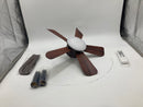 HIPAPPY 17" SOCKET FAN LIGHT WITH REMOTE AND 2 SOCKET EXTENDERS - BROWN - Like New