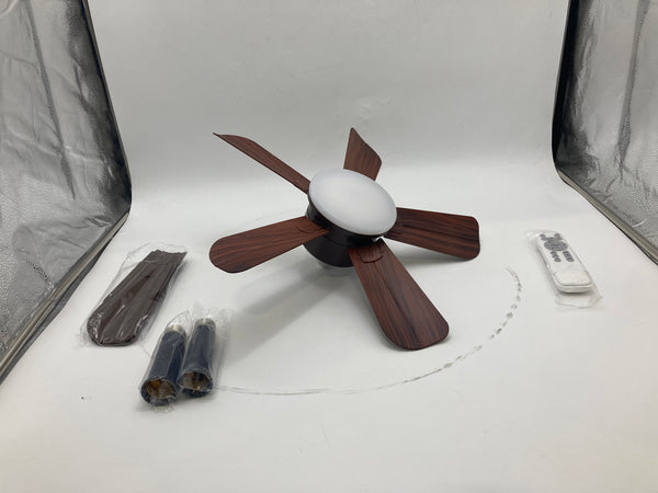 HIPAPPY 17" SOCKET FAN LIGHT WITH REMOTE AND 2 SOCKET EXTENDERS - BROWN - Like New