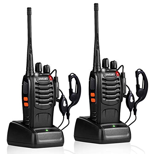 PXTON WALKIE TALKIES RECHARGEABLE LONG RANGE TWO-WAY RADIOS WITH EARPIECES Like New