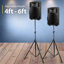 HOLA! MUSIC PAIR OF PA SPEAKER STANDS TRIPOD STAND HEIGHT 4FT TO 6FT - BLACK - Like New
