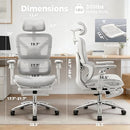 TECHREST ERGONOMIC MESH OFFICE CHAIR WITH FOOTREST BIG AND TALL DESK - GRAY - Like New