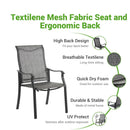 ELPOSUN PATIO DINING CHAIRS SET OF 4 OUTDOOR TEXTILENE DINING CHAIRS - GRAY - Like New