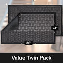 Sierra Concepts Front Door Mat Heavy Duty Welcome 36" x 24" 2-Pack - Gray Maze - Like New
