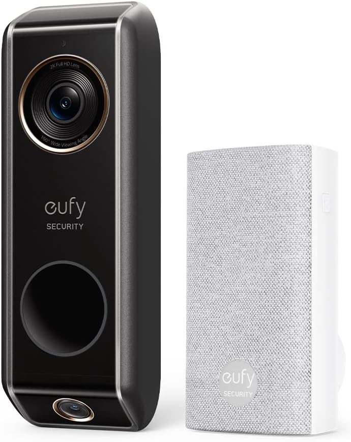 eufy Security S330 Video Doorbell (Wired) with Chime E8203 - BLACK/WHITE Like New