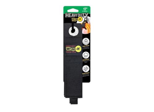 WRAP-IT STORAGE STORAGE STRAP 17" 2PK - BLACK - Brand New